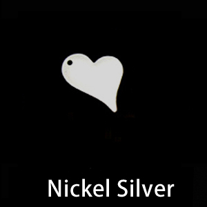 Metal Stamping Blanks Nickel Silver Stylized Heart Tag wih Hole, 16.5mm (.65") x 12mm (.47"), 24g